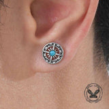 Vintage Turquoise Compass Stainless Steel Earrings 02 | Gthic.com