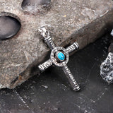 Vintage Turquoise Cross Stainless Steel Pendant