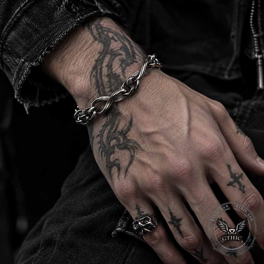 Vintage Twisted Cuban Chain Stainless Steel Bracelet | Gthic.com