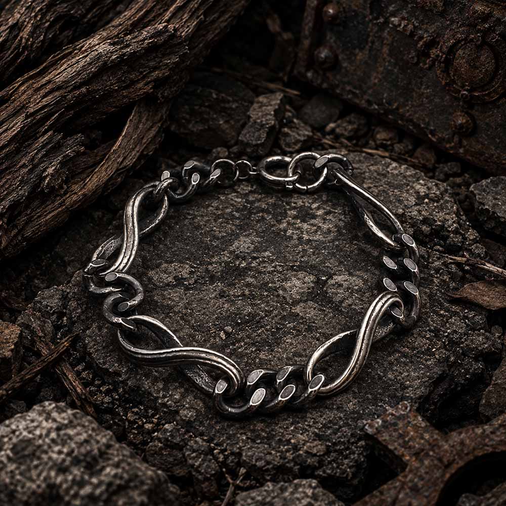 Vintage Twisted Cuban Chain Stainless Steel Bracelet | Gthic.com