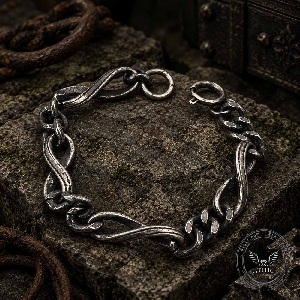 Vintage Twisted Cuban Chain Stainless Steel Bracelet