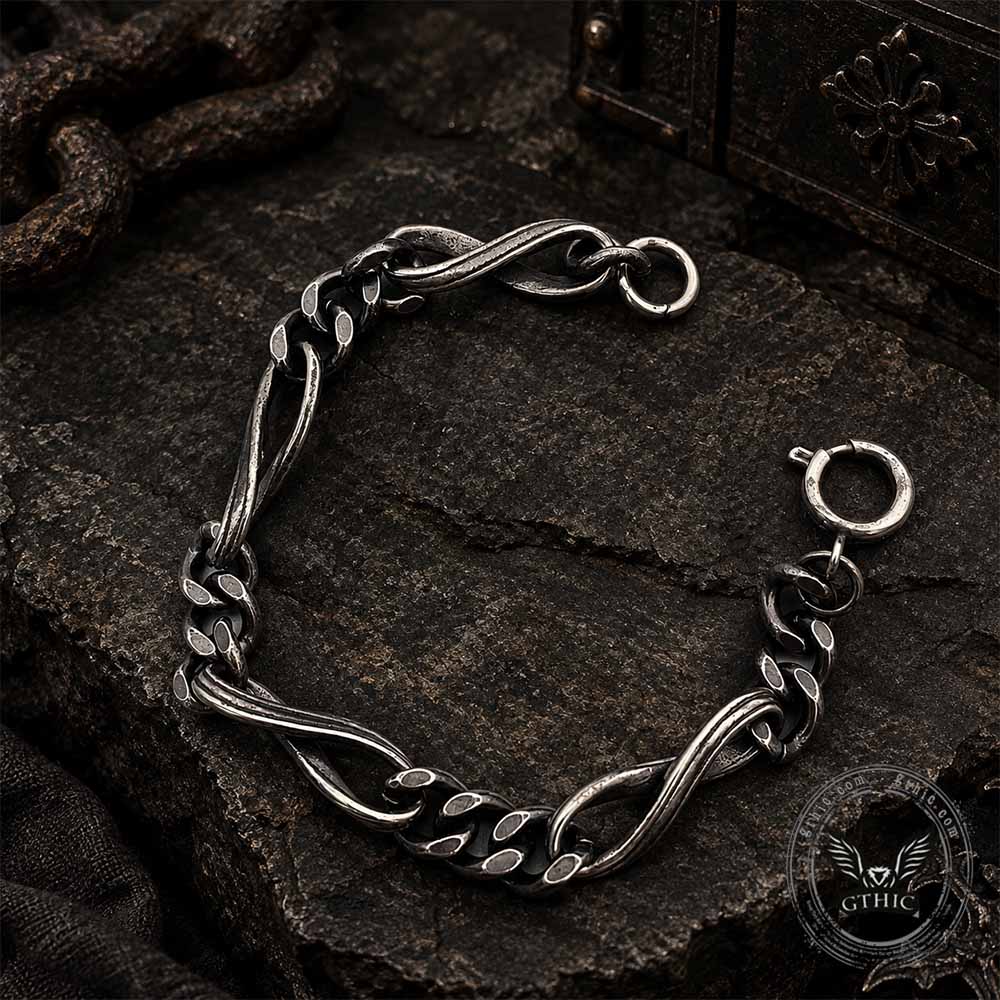 Vintage Twisted Cuban Chain Stainless Steel Bracelet