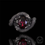 Vintage Two Dragons Playing With Gem Sterling Silver Ring | Gthic.com