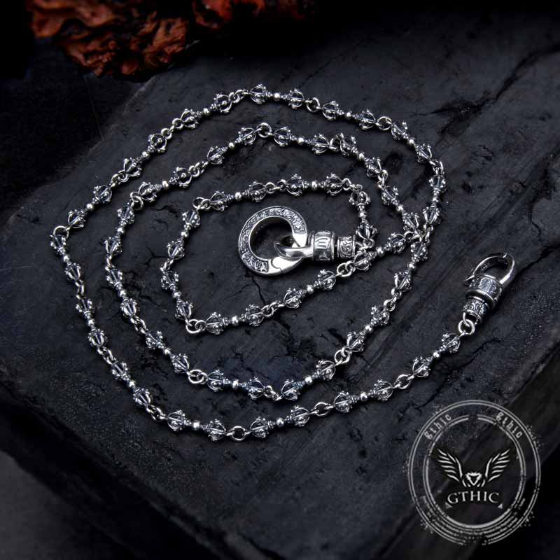 Vintage Vajra Six-Word Mantra Sterling Silver Necklace | Gthic.com