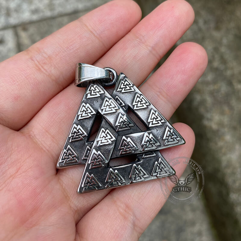 Vintage Valknut Stainless Steel Viking Pendant | Gthic.com