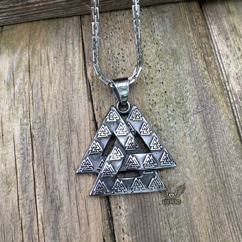 Vintage Valknut Stainless Steel Viking Pendant | Gthic.com