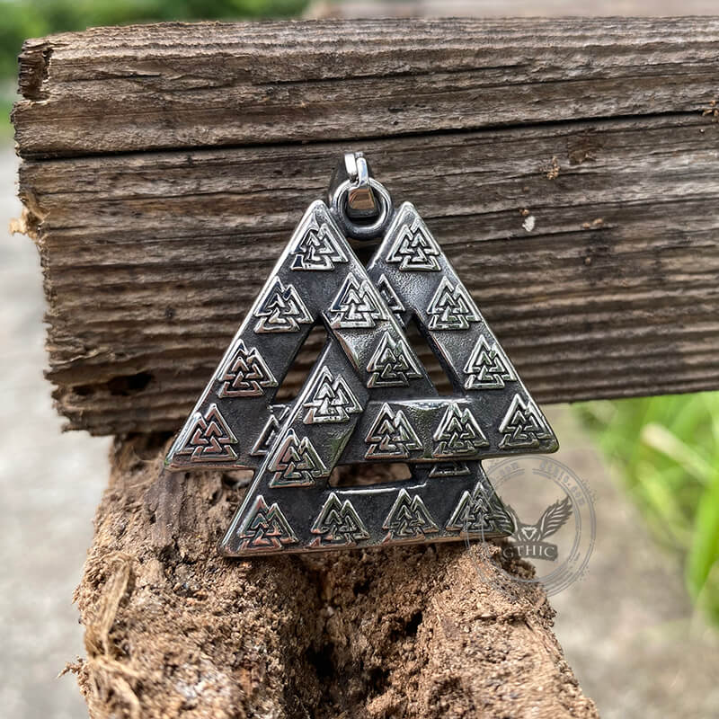 Vintage Valknut Stainless Steel Viking Pendant | Gthic.com