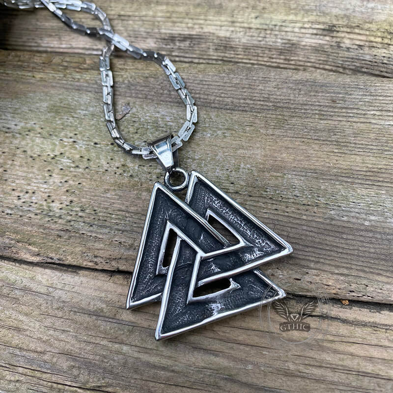 Vintage Valknut Stainless Steel Viking Pendant | Gthic.com