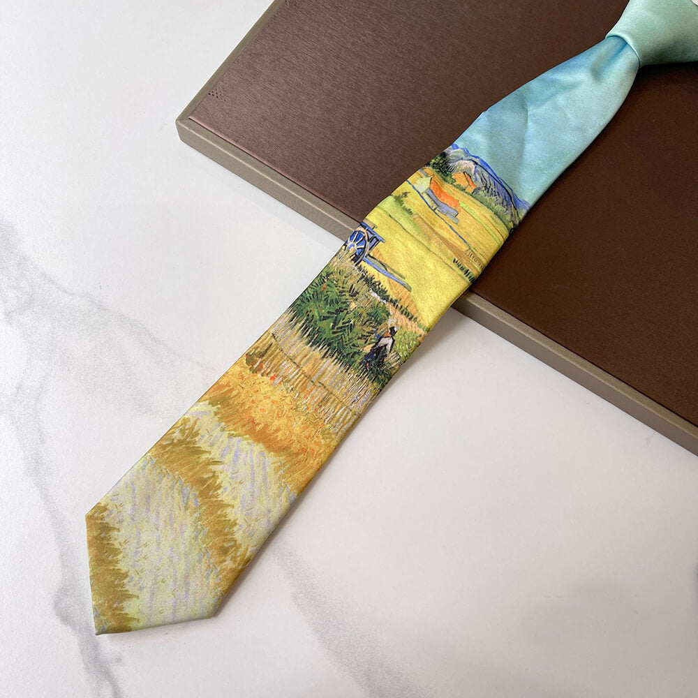 Vintage Van Gogh Oil Painting 8cm Starry Night Tie