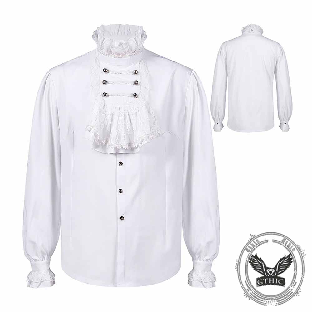 Vintage Victorian Ruffled Medieval Linen Shirt | Gthic.com