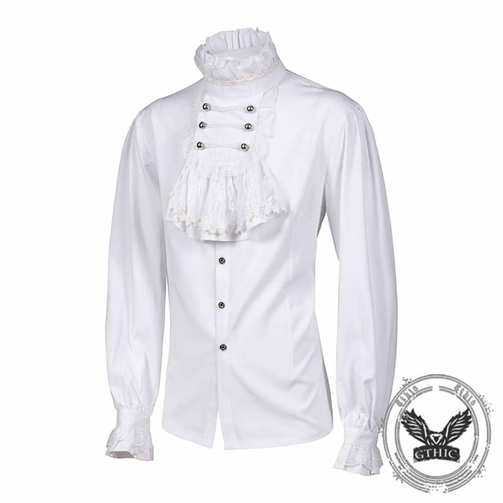 Vintage Victorian Ruffled Medieval Linen Shirt | Gthic.com
