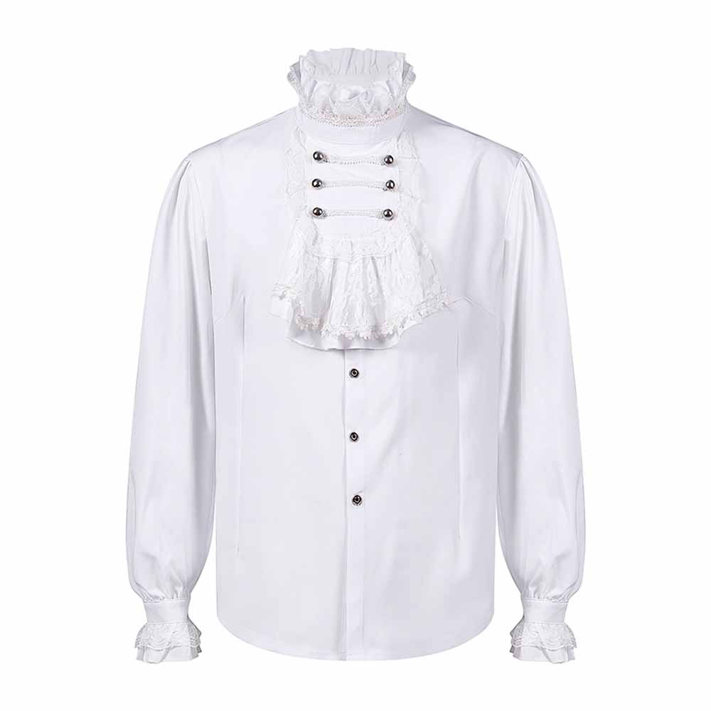 Vintage Victorian Ruffled Medieval Linen Shirt