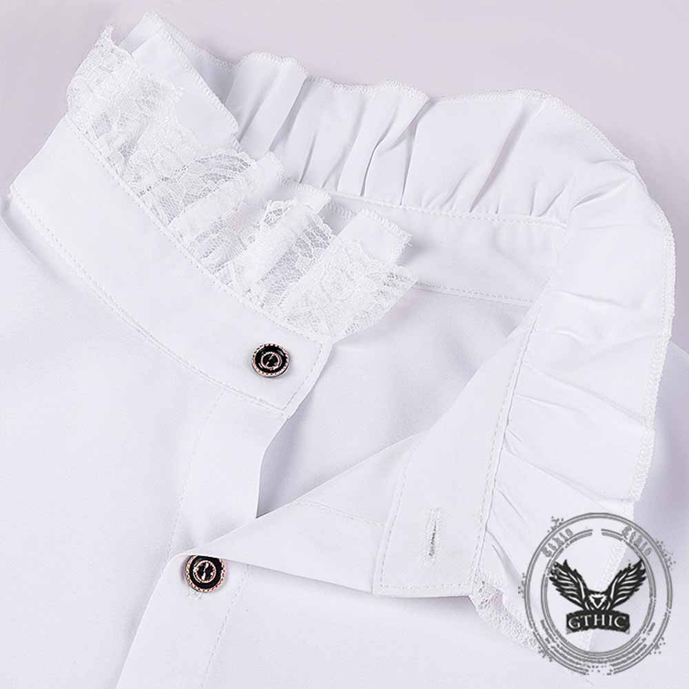 Vintage Victorian Ruffled Medieval Linen Shirt