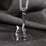 Vintage Viking Axe Stainless Steel Nordic Pendant | Gthic.com