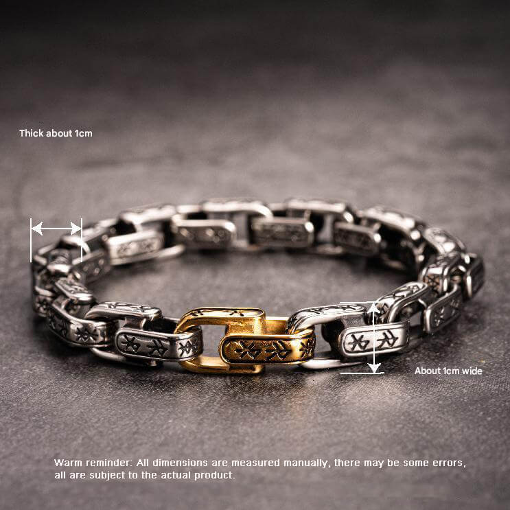 Vintage Viking Dawnbreak Rune Stainless Steel Bracelet | Gthic.com