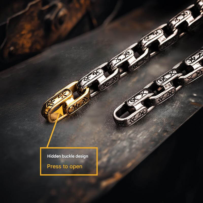 Vintage Viking Dawnbreak Rune Stainless Steel Bracelet | Gthic.com