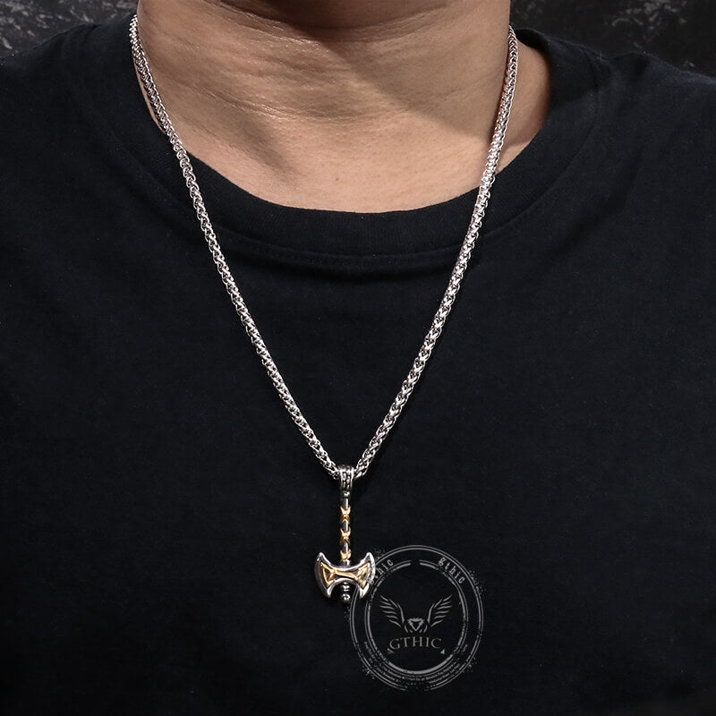 Vintage Viking Double Axe Stainless Steel Pendant