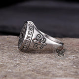 Vintage Viking Nordic Compass Stainless Steel Marine Ring