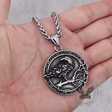 Vintage Viking Raven Stainless Steel Nordic Pendant | Gthic.com