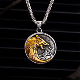 Vintage Viking Roaring Wolf Head Stainless Steel Pendant | Gthic.com