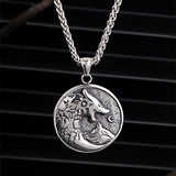 Vintage Viking Roaring Wolf Head Stainless Steel Pendant