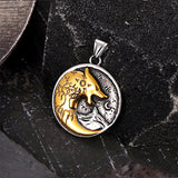 Vintage Viking Roaring Wolf Head Stainless Steel Pendant | Gthic.com