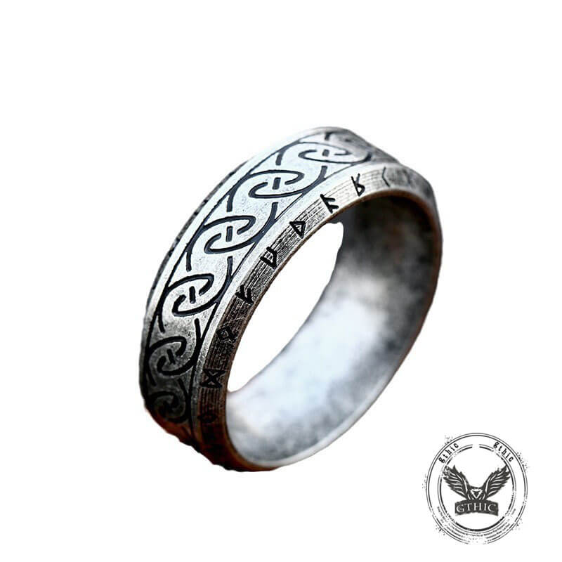 Vintage Viking Rune Stainless Steel Nordic Ring | Gthic.com