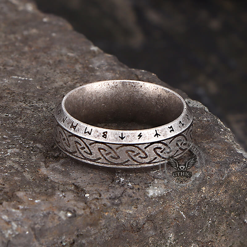 Vintage Viking Rune Stainless Steel Nordic Ring