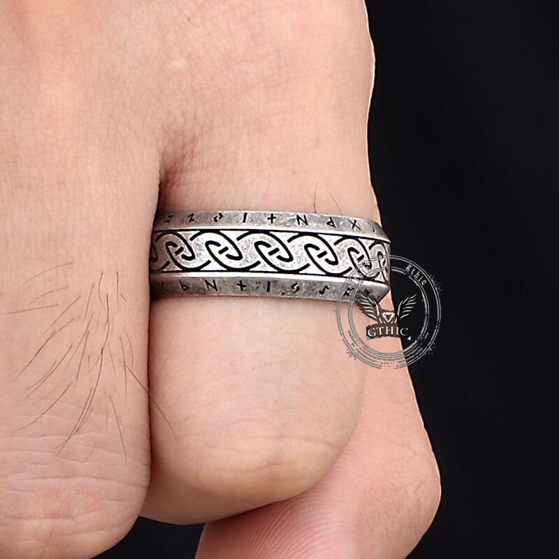 Vintage Viking Rune Stainless Steel Nordic Ring