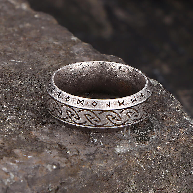 Vintage Viking Rune Stainless Steel Nordic Ring