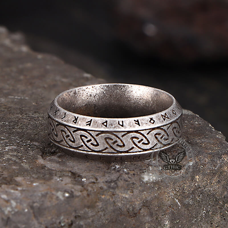 Vintage Viking Rune Stainless Steel Nordic Ring