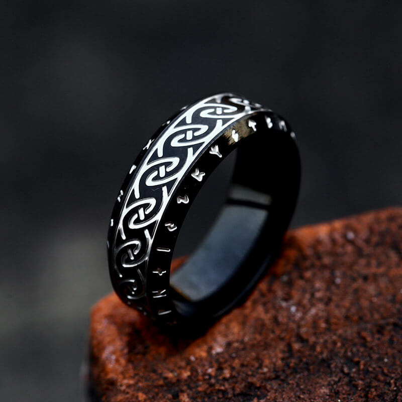 Vintage Viking Rune Stainless Steel Nordic Ring | Gthic.com