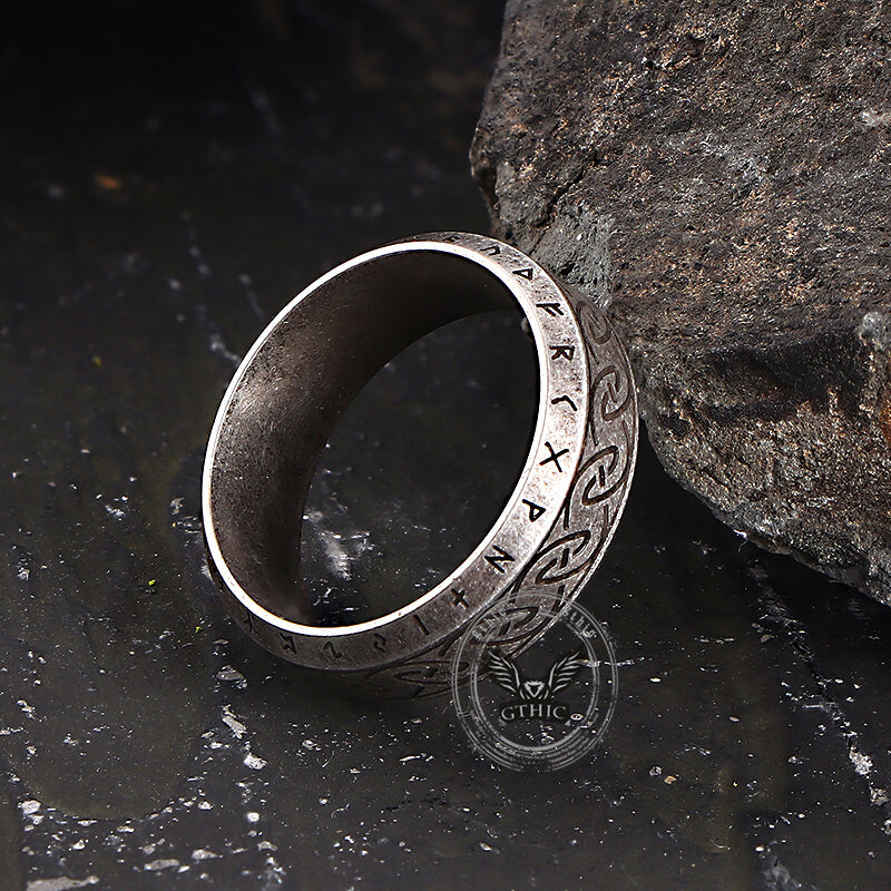 Vintage Viking Rune Stainless Steel Nordic Ring