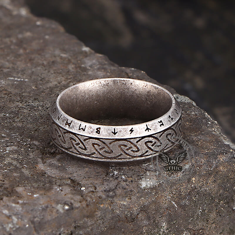 Vintage Viking Rune Stainless Steel Nordic Ring