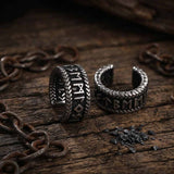 Vintage Viking Runes Stainless Steel Ear Cuffs | Gthic.com