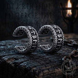 Vintage Viking Runes Stainless Steel Ear Cuffs