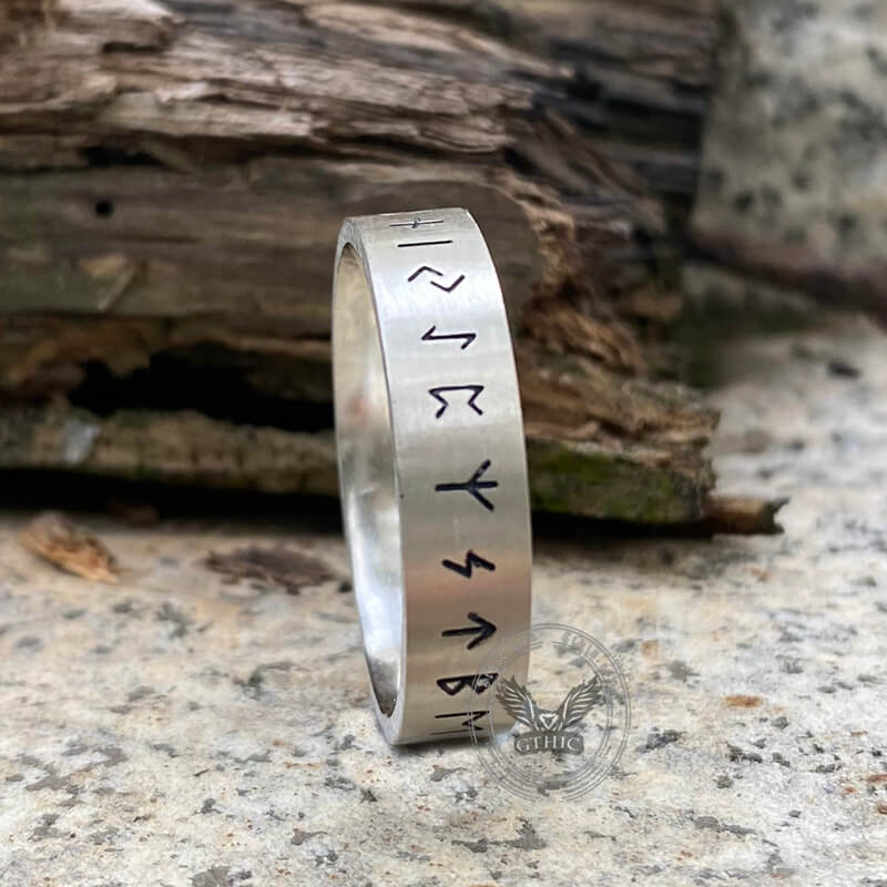 Vintage Viking Runes Sterling Silver Ring