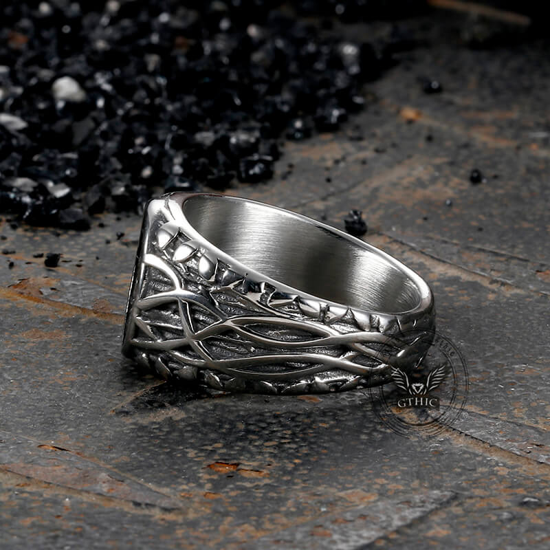 Vintage Viking Tree of Life Vine Stainless Steel Ring | Gthic.com