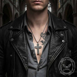 Vintage Vine Cross Stainless Steel Pendant | Gthic.com