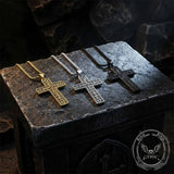 Vintage Vine Cross Stainless Steel Pendant