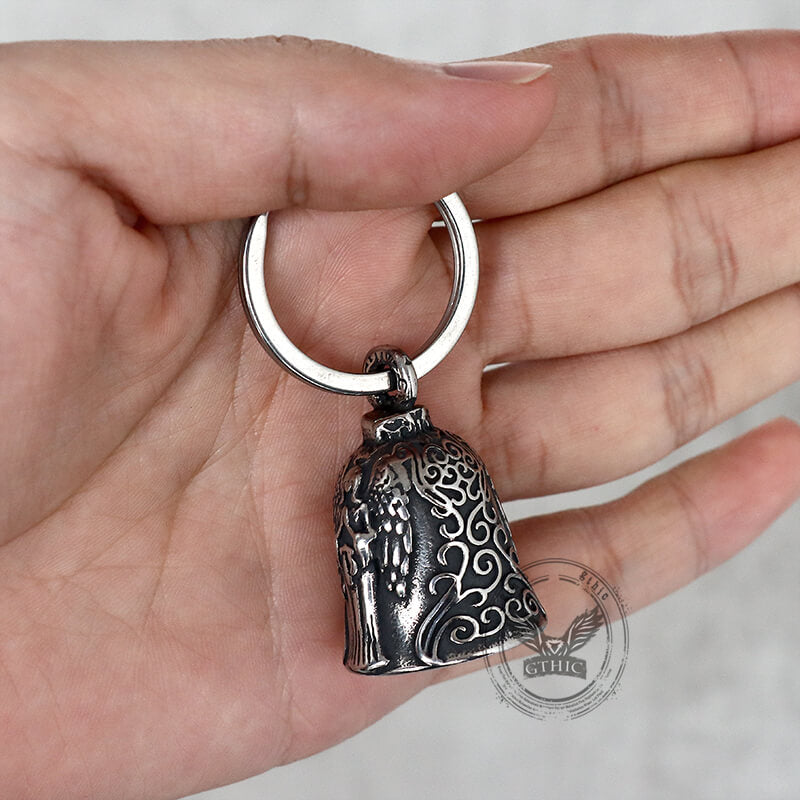 Vintage Virgin Mary Guardian Bell Stainless Steel Keychain