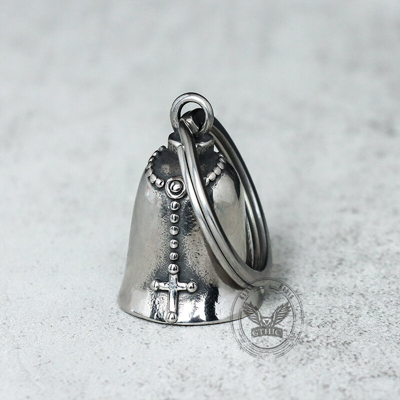 Vintage Virgin Mary Guardian Bell Stainless Steel Keychain