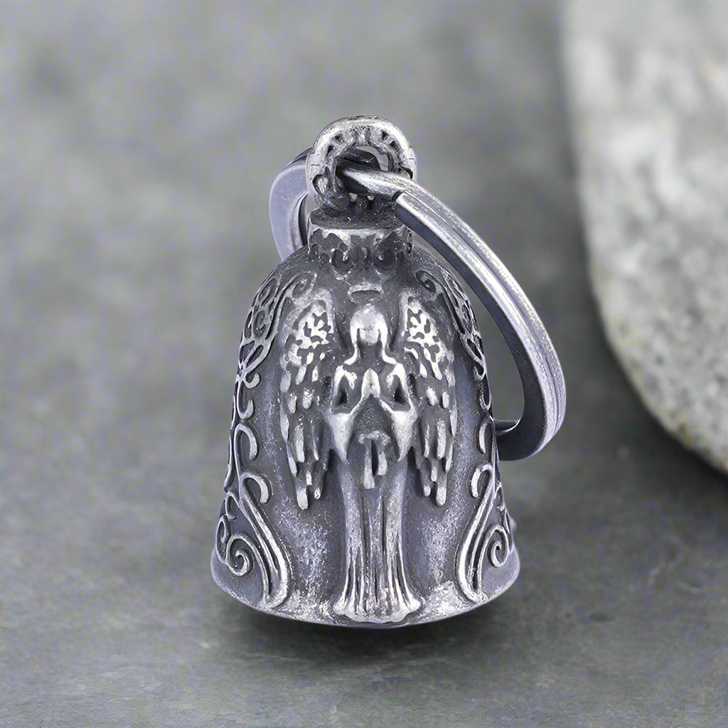 Vintage Virgin Mary Guardian Bell Stainless Steel Keychain | Gthic.com