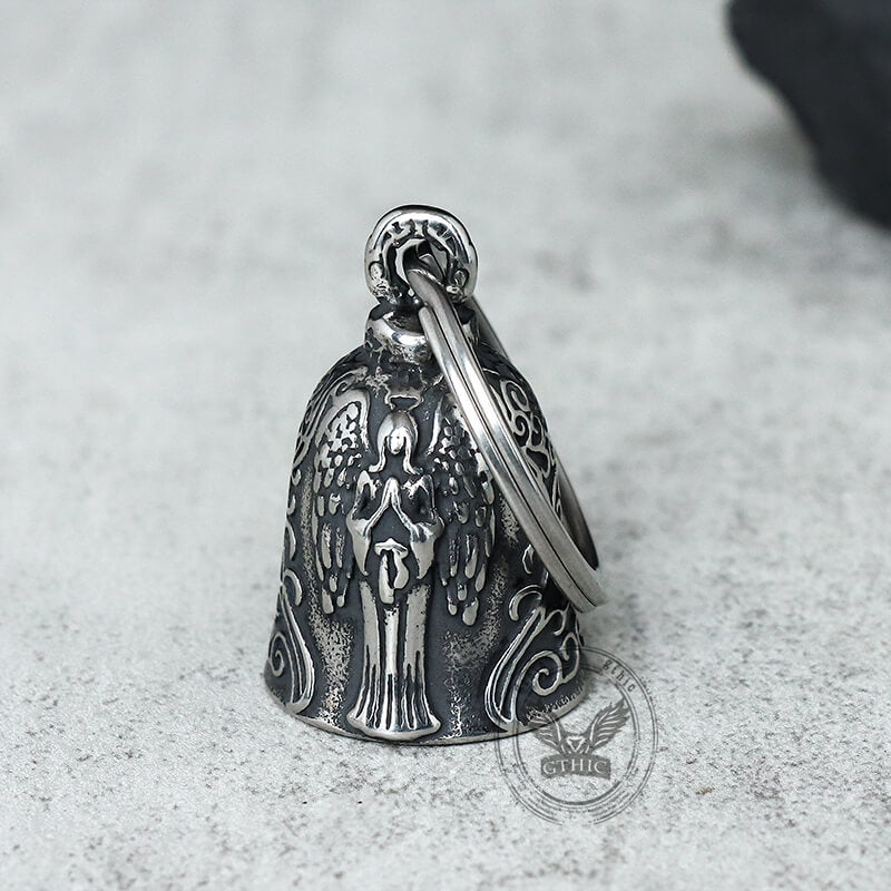 Vintage Virgin Mary Guardian Bell Stainless Steel Keychain