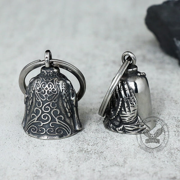 Vintage Virgin Mary Guardian Bell Stainless Steel Keychain