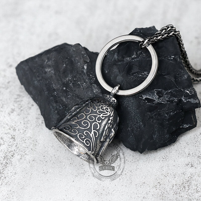 Vintage Virgin Mary Guardian Bell Stainless Steel Keychain