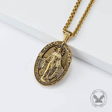 Vintage Virgin Mary Stainless Steel Religion Pendant | Gthic.com
