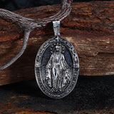 Vintage Virgin Mary Stainless Steel Religion Pendant | Gthic.com