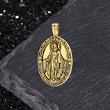 Vintage Virgin Mary Stainless Steel Religion Pendant