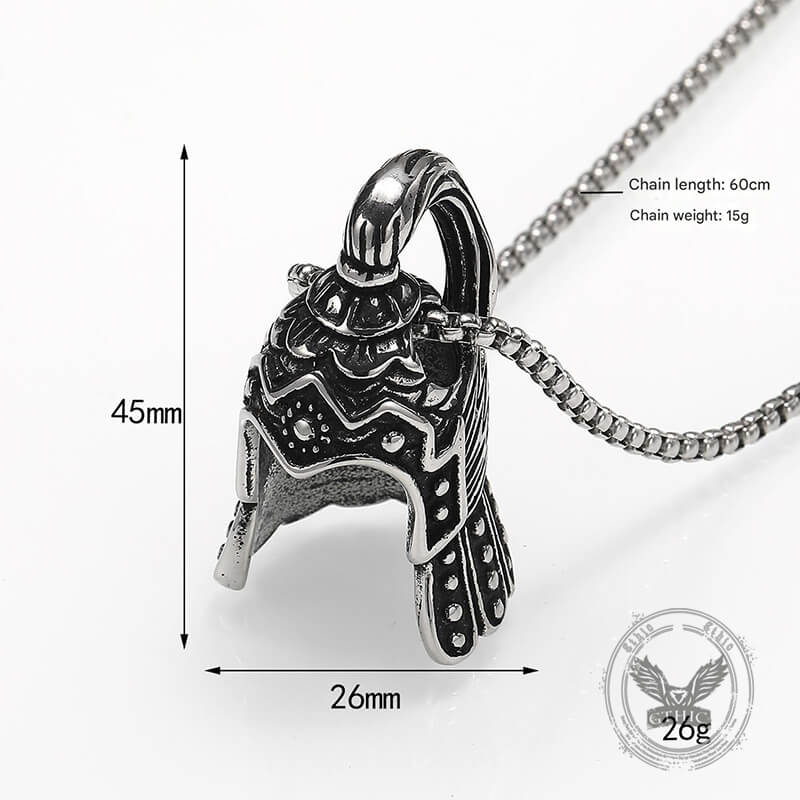 Vintage Warrior Helmet Stainless Steel Pendant